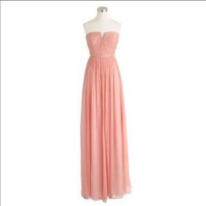 JCrew Silk Chiffon Nadia Gown $365 Misty Rose pink